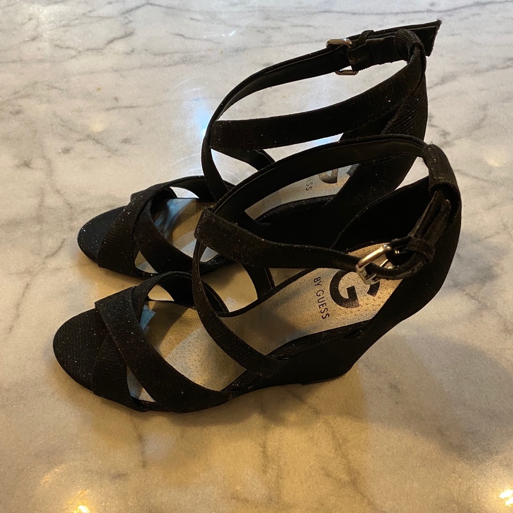Gorgeous Black Sparkling Wedges! 💃 Date night!🥰